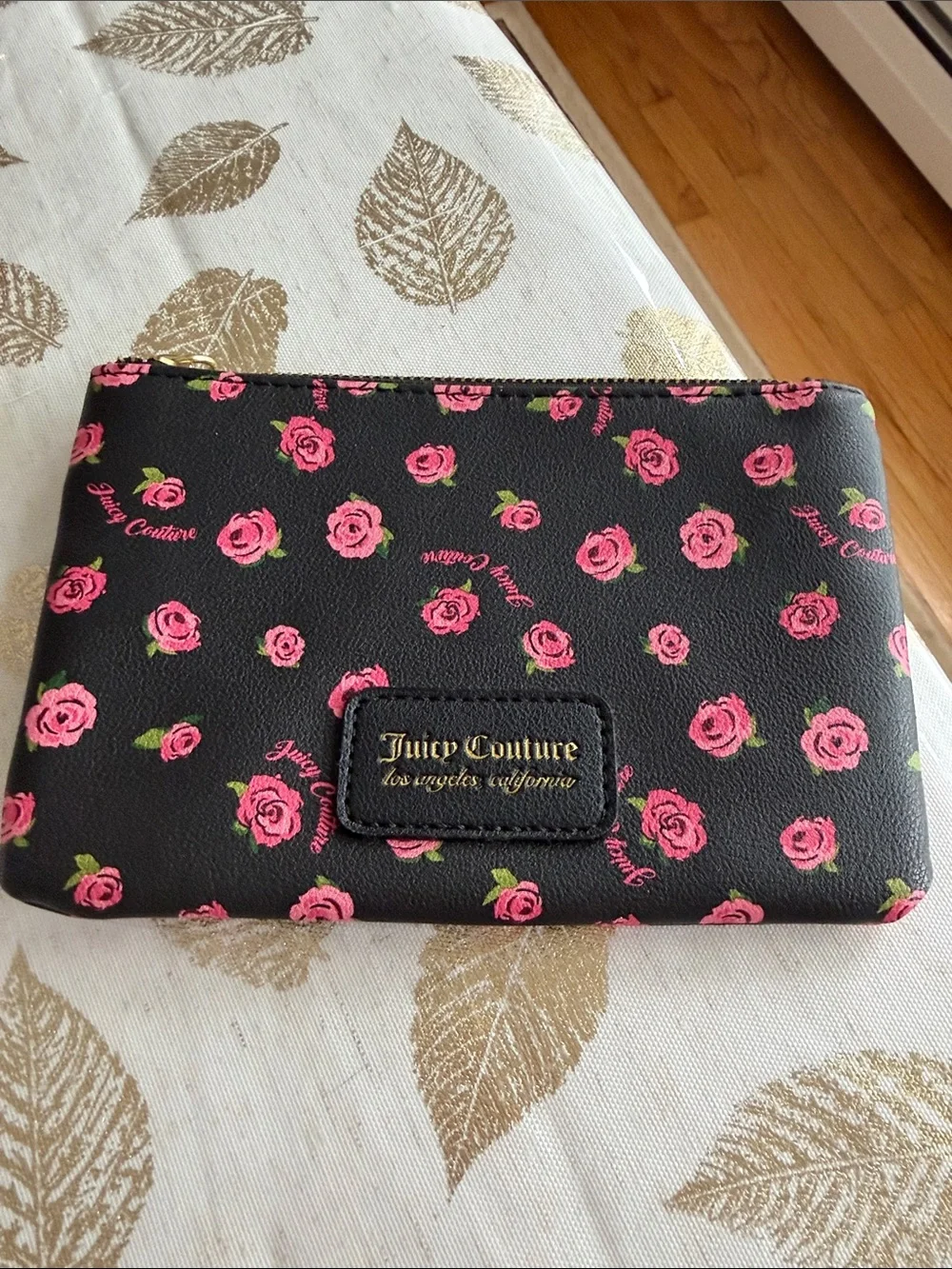 Juicy Couture Romantic Roses Black and floral Makeup Pouch